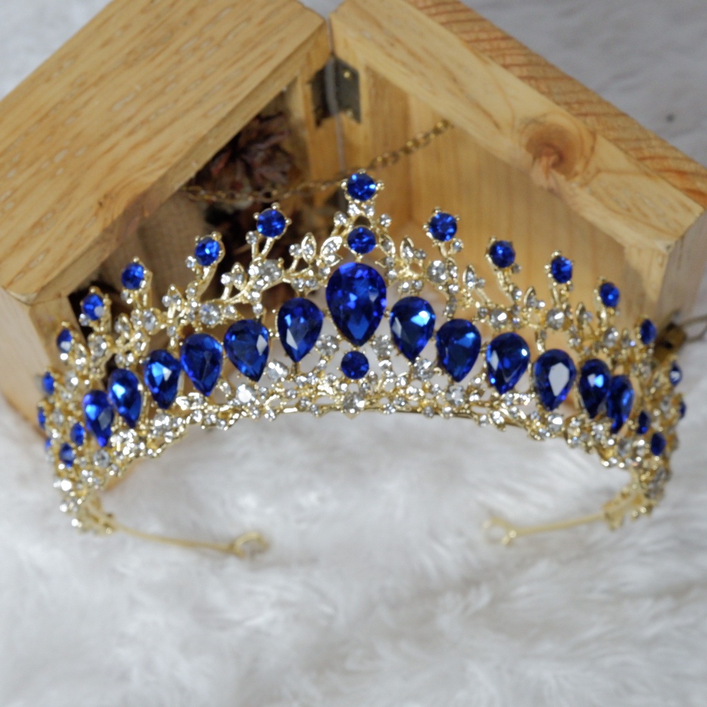 Mahkota tiara gr stone blue