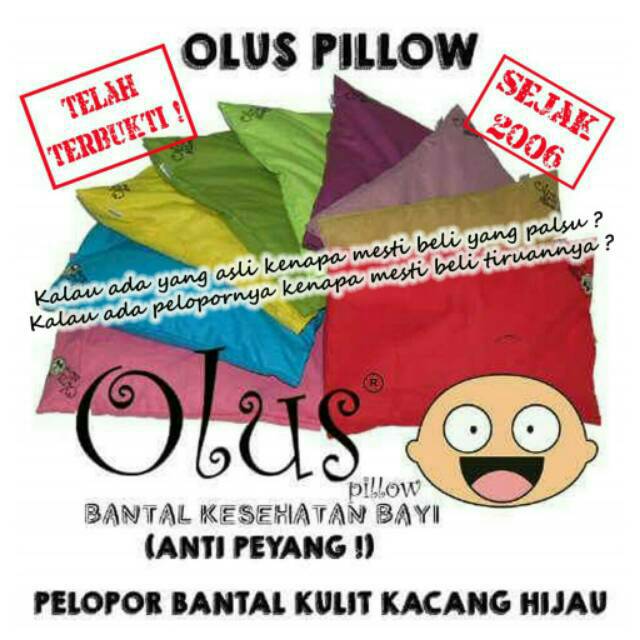 GROSIR OLUS PILLOW ORI TERMURAH | HAND PILLOW Bantal Bayi Anti Peyang Kulit Kacang Hijau Baby Pillow