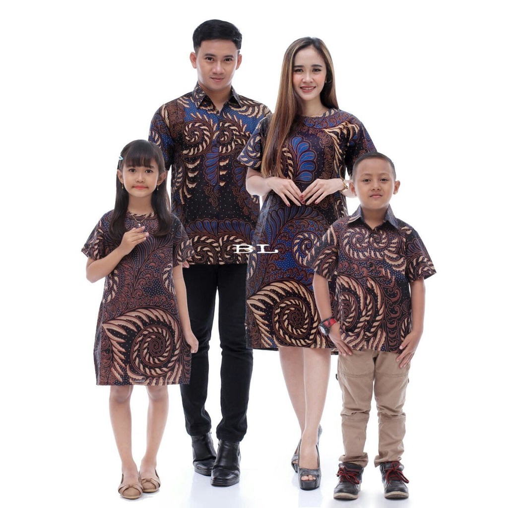 Batik couple modern - Atasan batik - Batik couple wanita - Seragam Batik  puser navy - dress batik