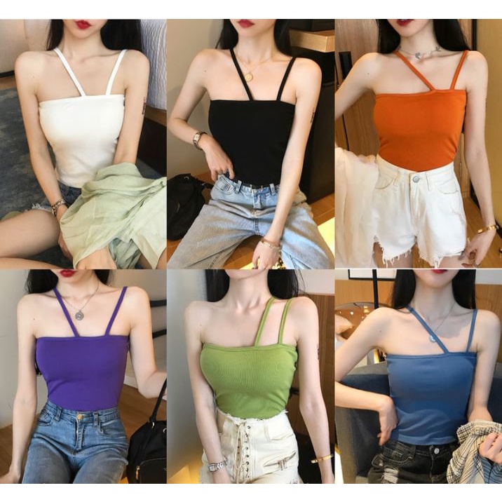 BV.ID BR589 BH TANKTOP BASIC TANKTOP WANITA BAHAN IMPORT BRA TANKTOP KEMBEN BRALATTE CUP