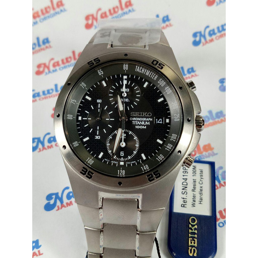 Jual Seiko Quartz SND419P1 Chronograph Titanium - Jam Tangan Pria SND419  Indonesia|Shopee Indonesia