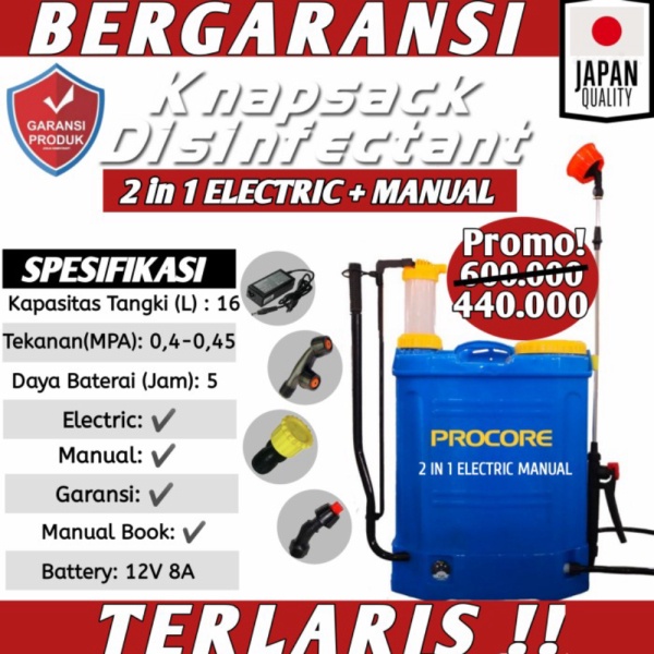 Promo Alat Semprot Sprayer ElektrikManual 20 Liter Disinfektan dan Tanaman Murah