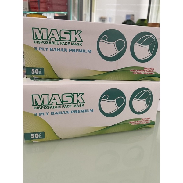Masker 3 ply Non - Hijab ( 1 Box isi 50pc)