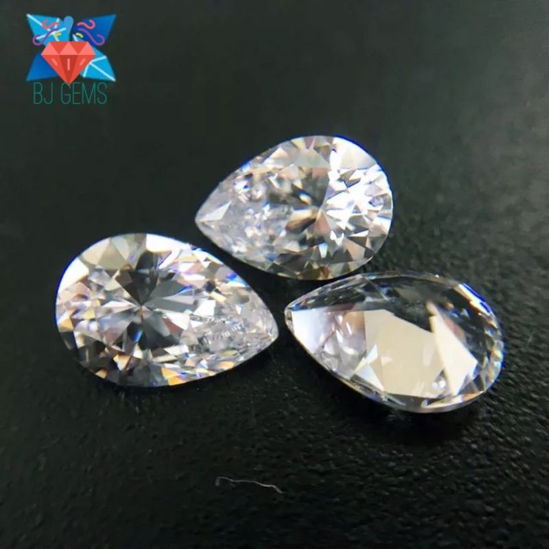 A5 Quality Permata Cubic Zirconia Tetes Air Pear Shape Tear Drop Perbutir