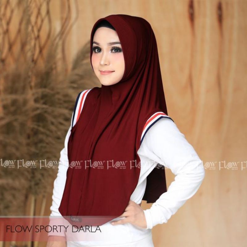 ORIGINAL flow Hijab Khimar Instant Sporty Darla