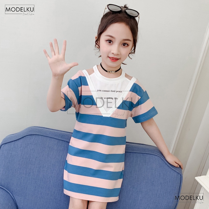 Dress Anak Perempuan Import Korea 3 4 5 6 7 8 9 Tahun Premium Lucu Fashion Pakaian Baju Dres Drees G