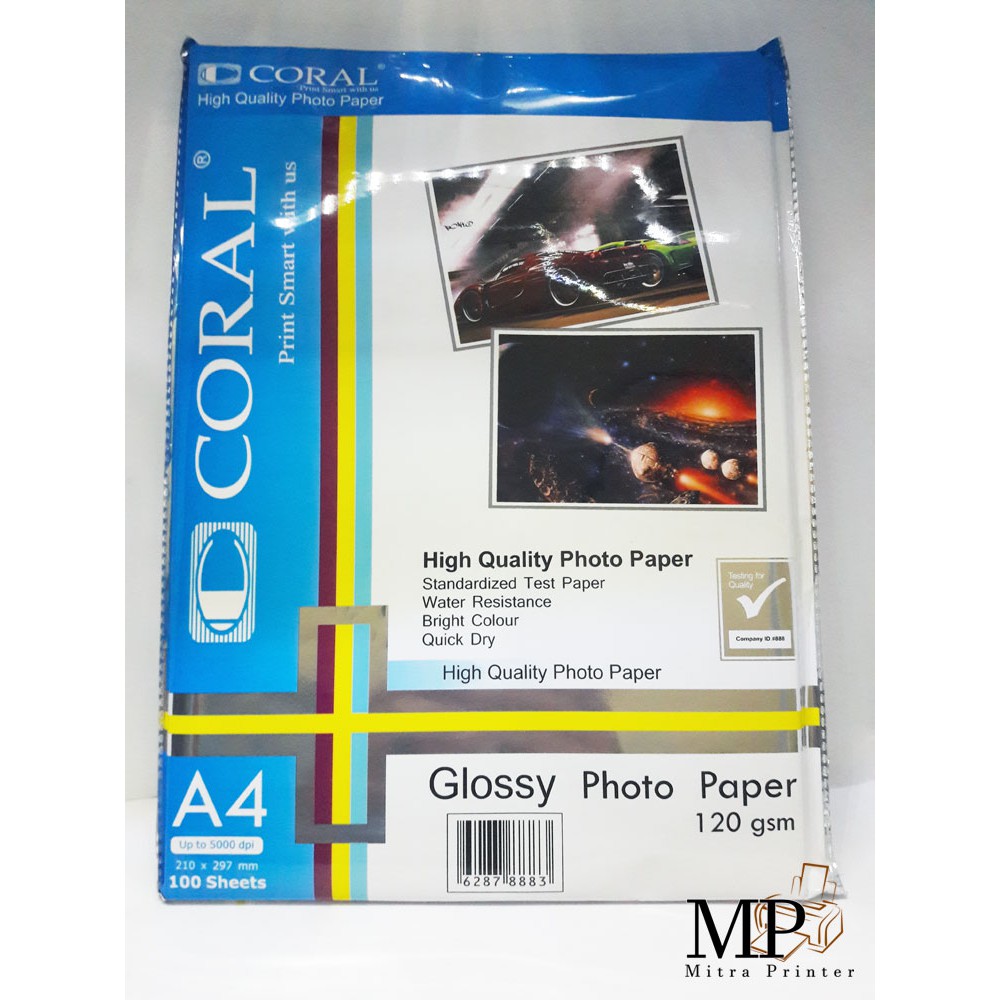 Glossy Paper Coral 120 grm isi 100 lembar