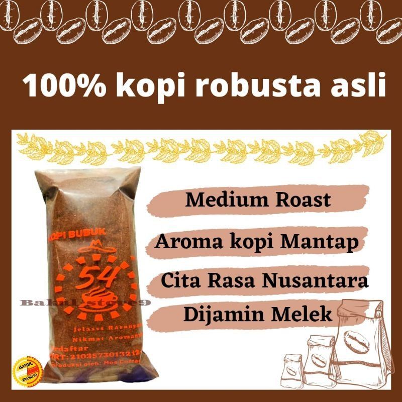 Kopi Jawa Timuran Robusta Cap 54 Asli Dampit Malang 250 Gr Harum Wangi Sedap