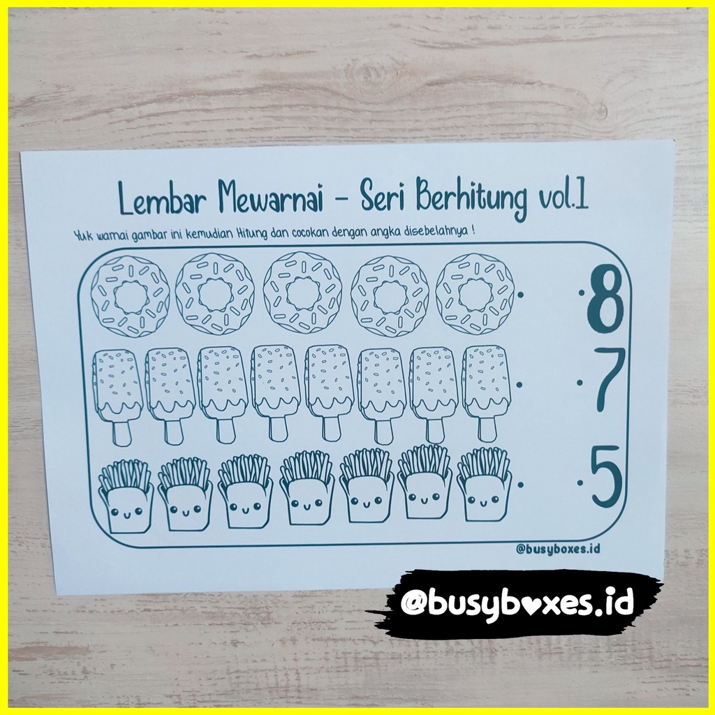 [busyboxes.id] Lembar mewarnai dan berhitung vol 01 mengenal angka 1-10 paud preschool TK