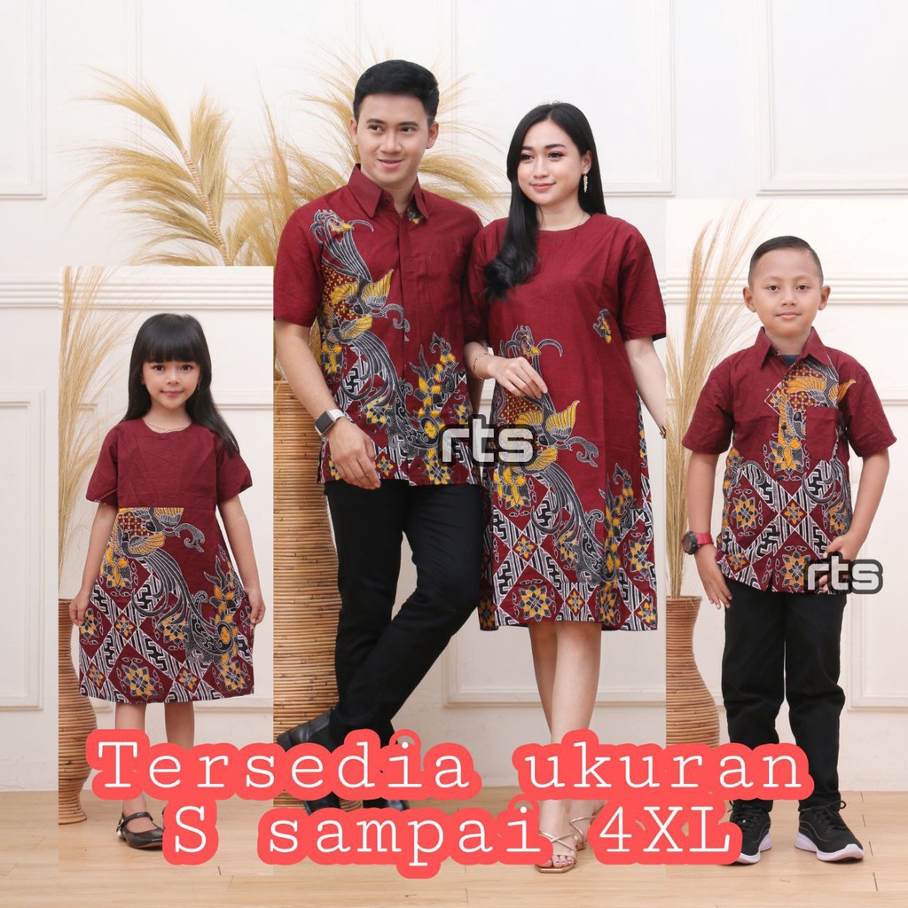 BISA DIBELI TERPISAH BATIK COUPLE FAMILY MOTIF KNARI MERAH