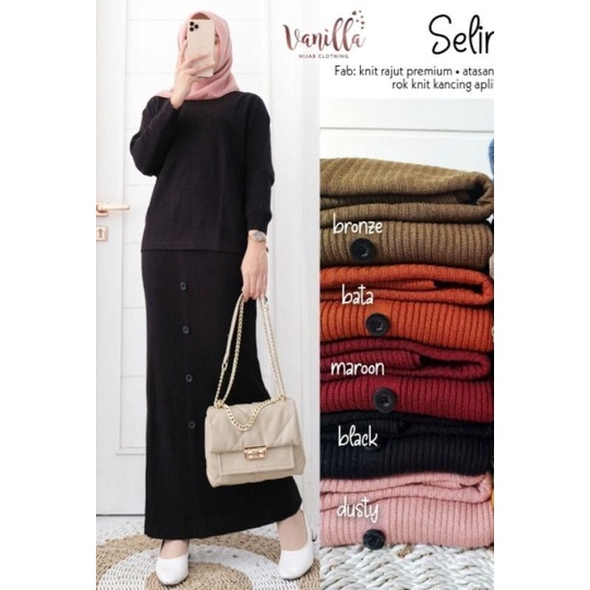 JCZR - Selina Set Rok Rajut / Stelan Wanita Kekinian