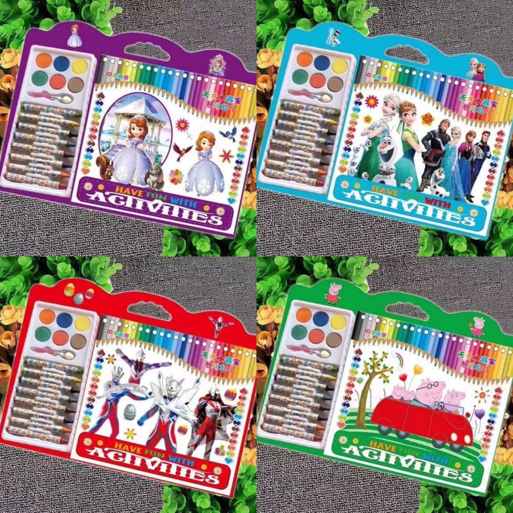 

CRT CMS012 Buku Menggambar Anak / Buku Gambar Crayon 8pcs Cat Set Buku Mewarnai / Coloring Book