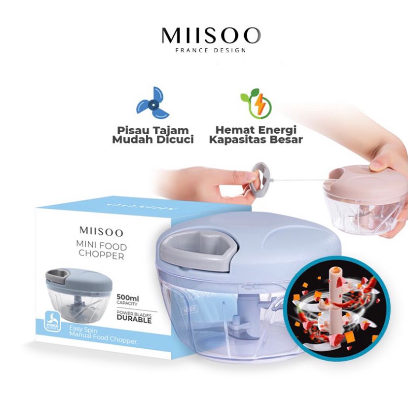 MIISOO Alat Cincang Hand Pulled Kitchen Grinder Mini Food Chopper Blender