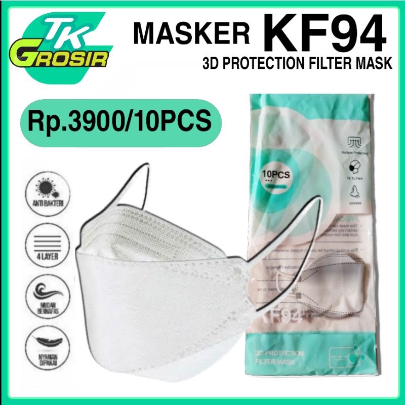 masker kf94 careion/masker kf94 putih/masker kf94 isi 10/masker kf94 4ply