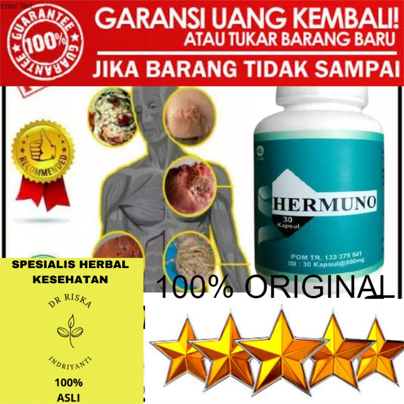 100% ASLI Hermuno Original Obat Herbal Anti Parasit Di Dalam Tubuh (30 Kapsul)