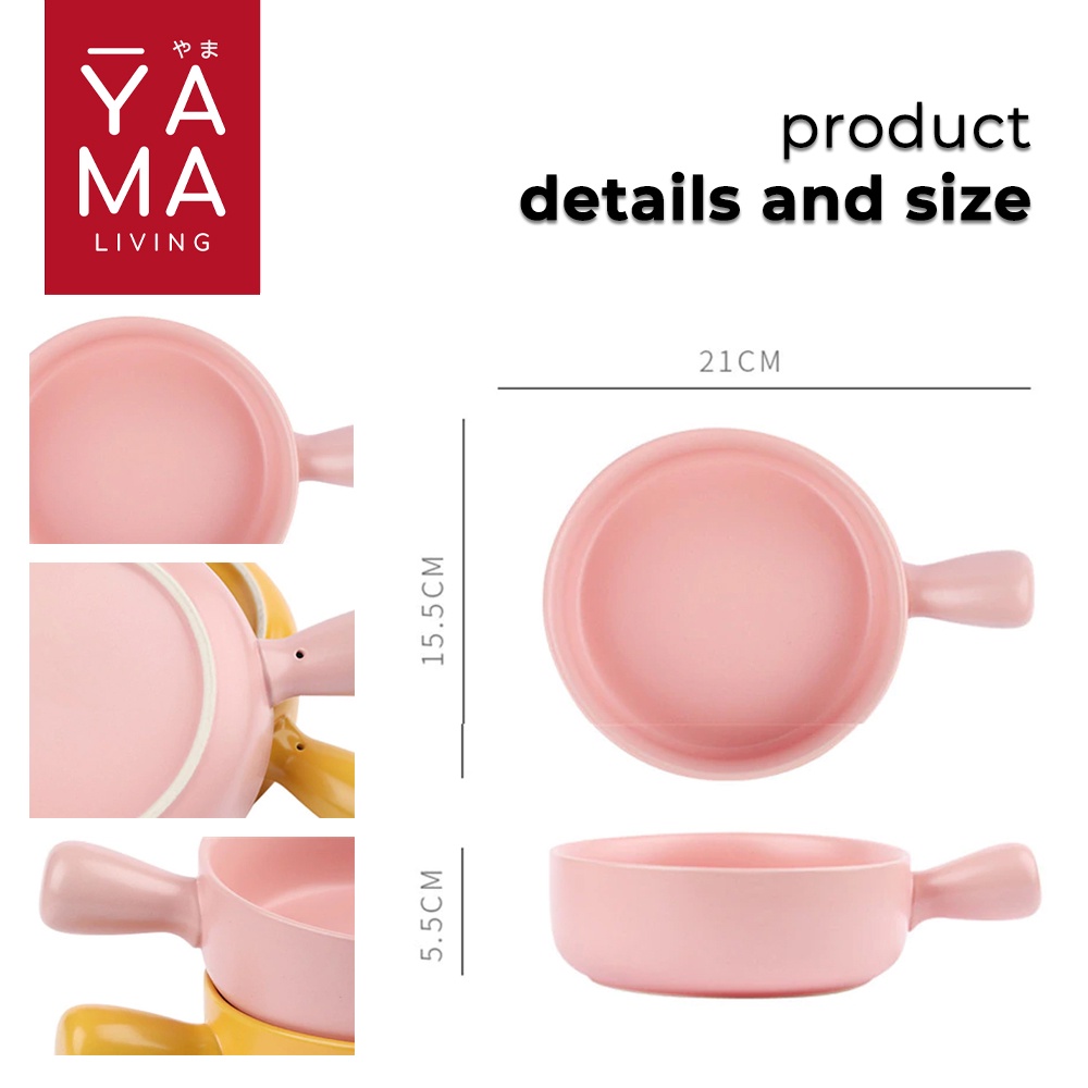 YAMA HANA Nordic Ceramic Bowl Mangkuk Bulat Piring Saji Keramik Porcelain Mangkok Soup Mie Salad