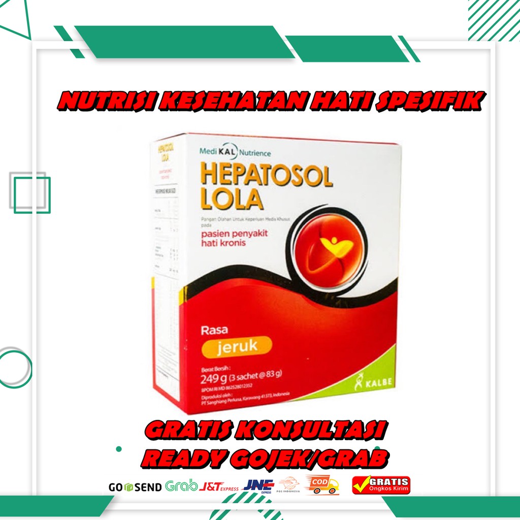 

HEPATOSOL LOLA RASA JERUK - SUSU NUTRISI KESEHATAN HATI SPESIFIK- 249 GRAM