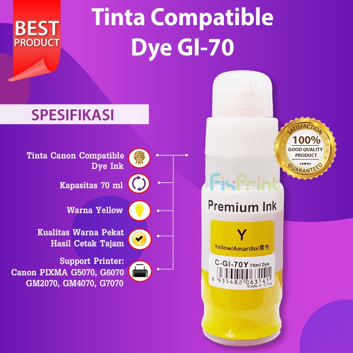 Tinta Pengganti Original Canon GI 70 GI70 Compatible GM2070 GM4070