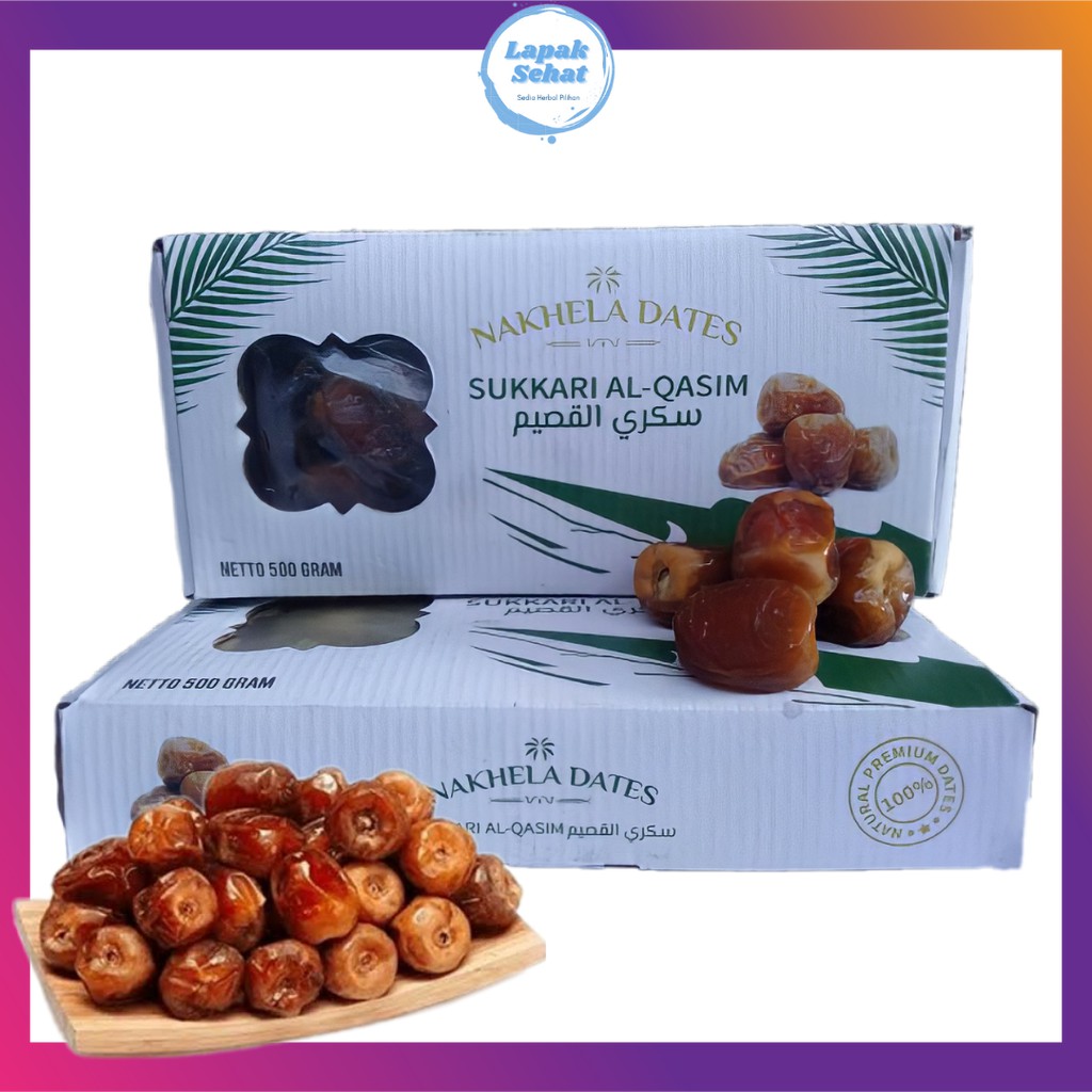 

500Gr Kurma Sukkari Al Qasem Nakhela Dates Eksklusif Premium Asli