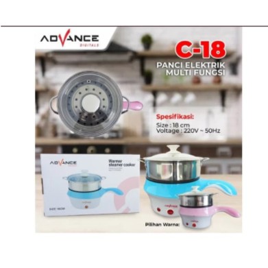 Panci Elektrik Multifungsi Warmer Steamer Cooker Advance 18cm