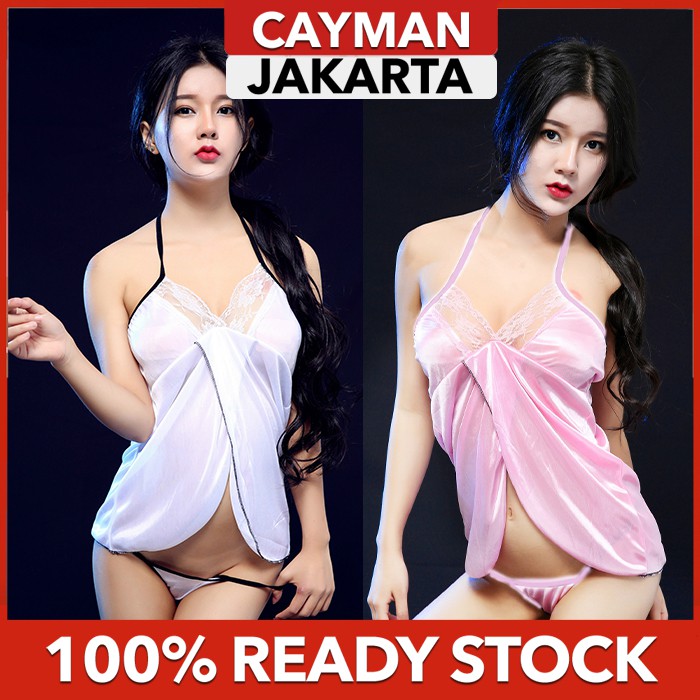 ★ Cayman ★ Baju Tidur Wanita Sexy Lingerie Deep V-Neck Bahan Lace + G-String  Women Sleepwear BJ021