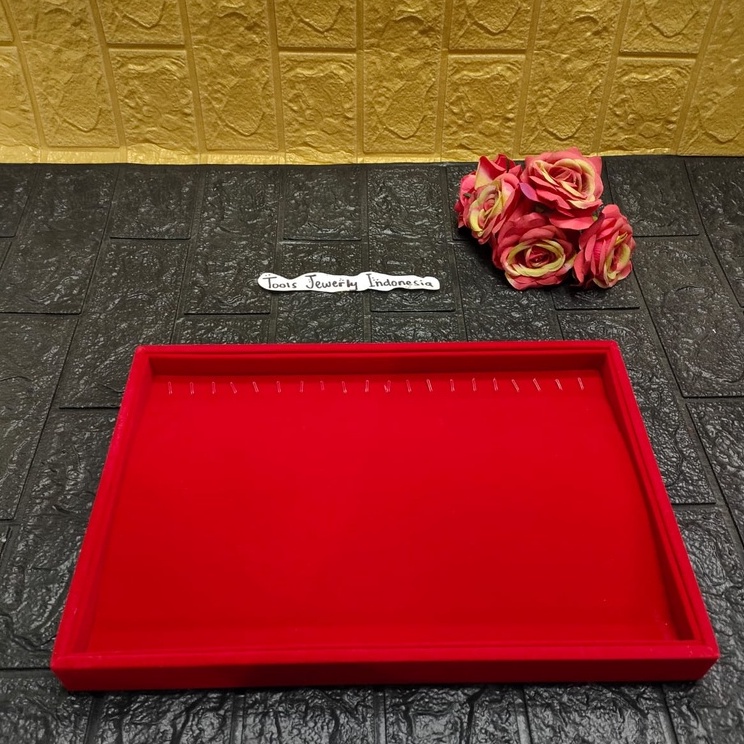 Tempat Kalung Display Toko Emas/Tempat Kalung Warna Merah