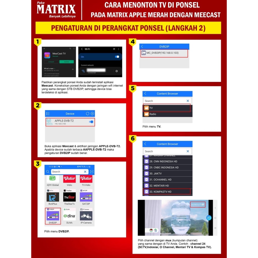 SET TOP BOX MATRIX  TV DIGITAL YOOUTUBE MERAH