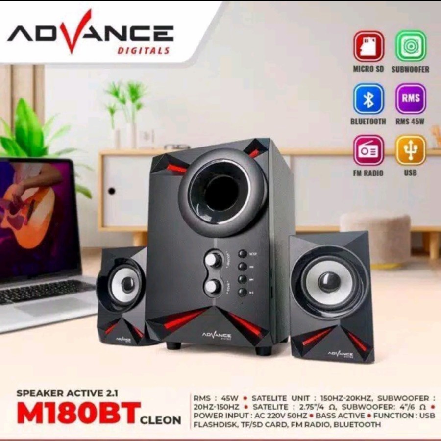 Speaker Aktif Bluetooth Advance M180BT Cleon Subwoofer BASS