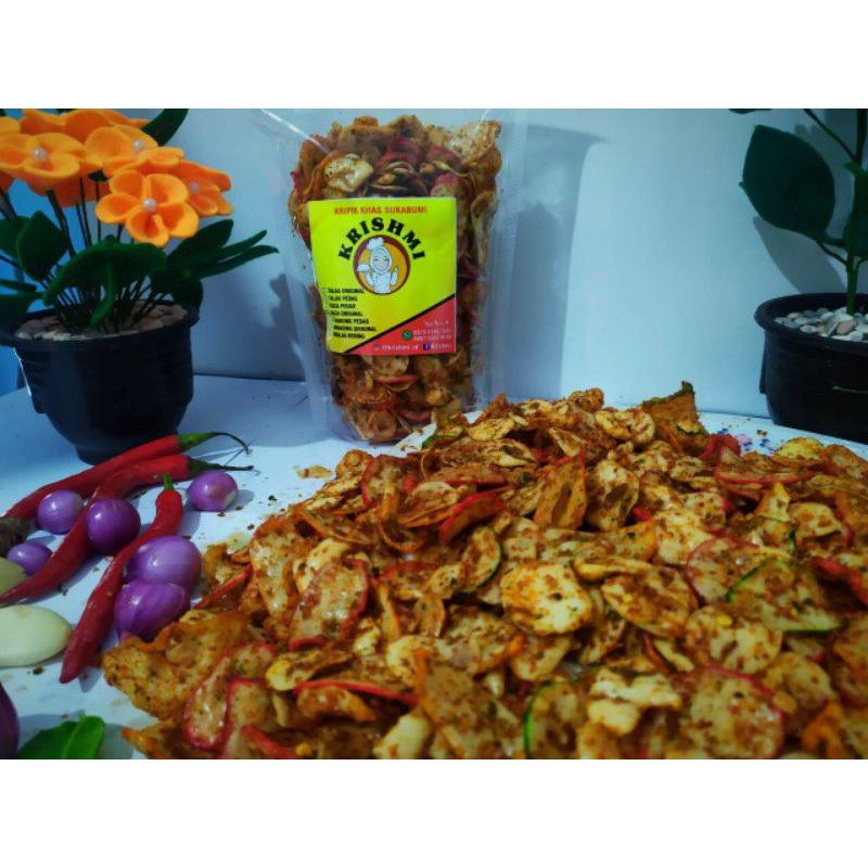 

Kerupuk Seblak Pedas 250gr Krishmi
