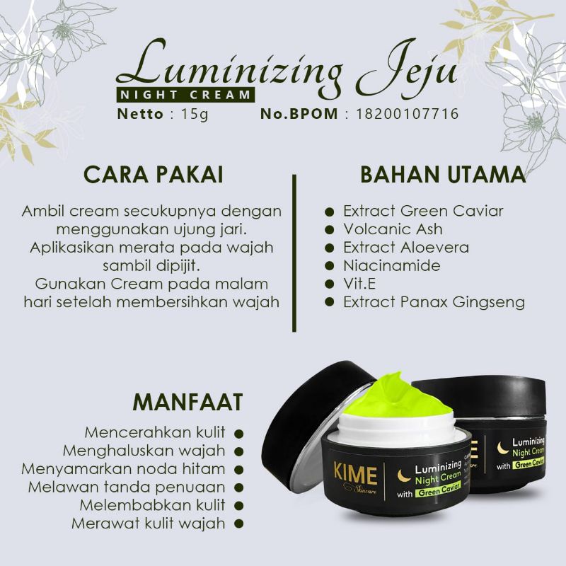 KIME NIGHT CREAM CREAM MALAM [ KEMASAN BARU ]