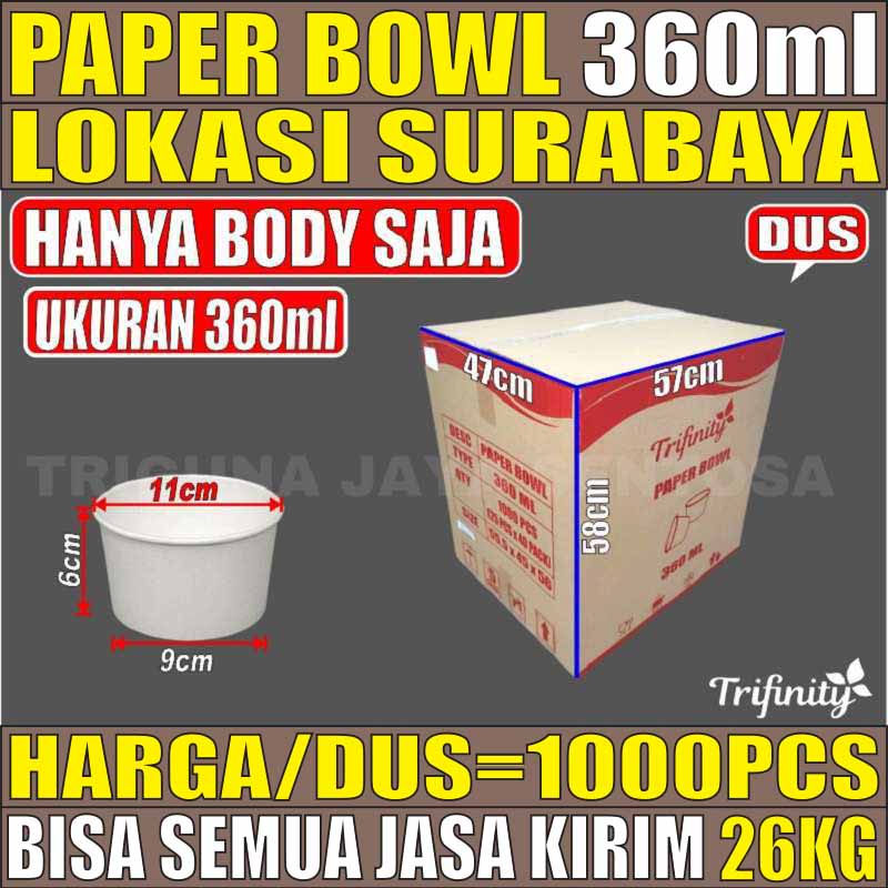 Paper Bowl 360ml Tebal Per Dus Mangkuk Tahan Microwave Mangkok Kertas Tahan Panas Semua Jasa Kirim