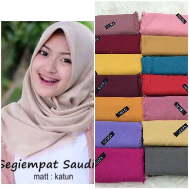  Jilbab Segi Empat Rawis Motif Bunga Warna Soft islam t