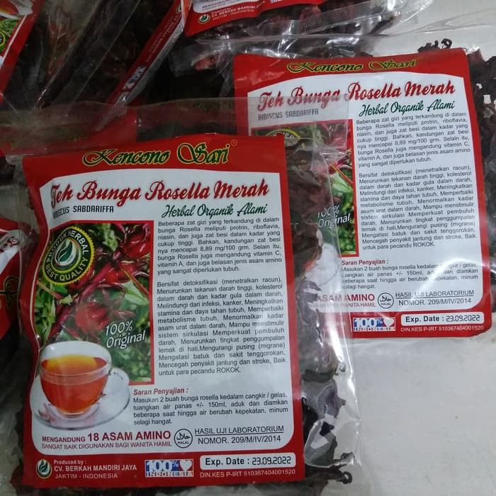 

Rosela teh bunga rosella merah kencono sari 100 g