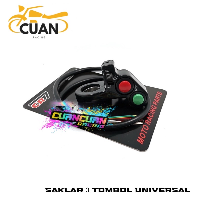 Promo Saklar Kiri Domino On Off TOMBOL HIJAU MERAH Lampu Saklar Kiri Klakson Plus Tombol Sen Universal TOMBOL  HIJAU MERAH