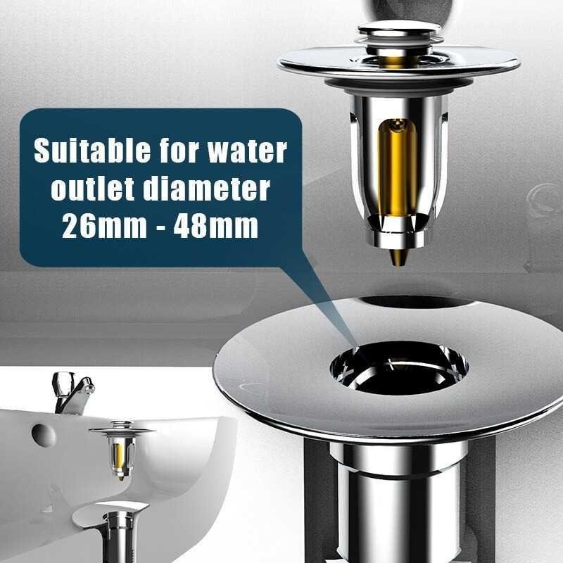 Saringan Penutup Lubang Toilet Wastafel Sink Filter Stainlees Steel 2PCS