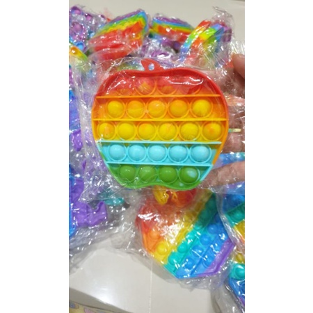 Pop It Fidget Toys Mainan Gelembung // Pop It Rainbow-Apel