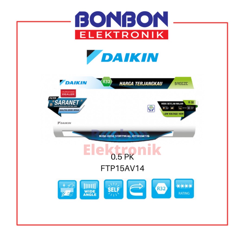 AC Daikin 0.5PK FTP-15AV14 Breeze / 0.5 PK FTP15AV FTP15AV14 Malaysia