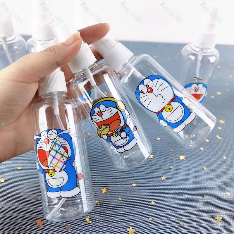 Magic789 Cute Doraemon Plastic Spray Bottle 100ML Travel Size Bottles Refillable Container for Cosmetic