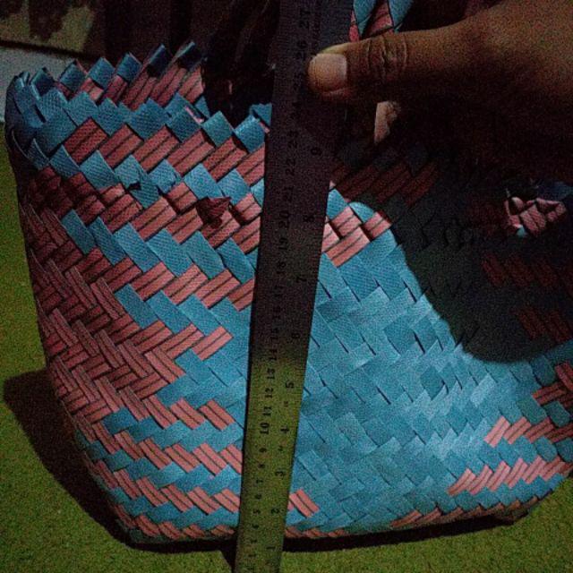 Keranjang Anyaman Plastik Belanja/ Tas Mdium Ke Pasar
