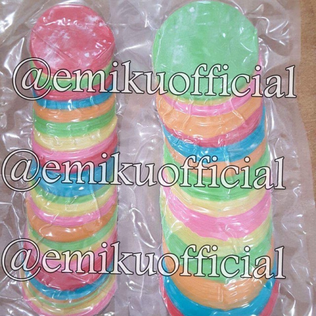

Emiku kulit pangsit rainbow bulat siap Pakai (8,10,12,1,18 cm)