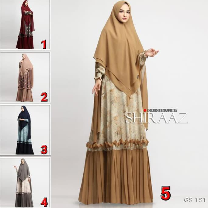 ► READY SETELAN SYARI WANITA► GS 151 BY SHIRAAZ ORIGINAL,GAMIS SYARI PESTA MUSLIM EKONOMIS