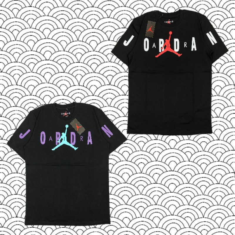 NIKE AIR JORDAN JUMPMAN LOGO BLACK (WHITE/PURPLE TEXT) PREMIUM QUALITY