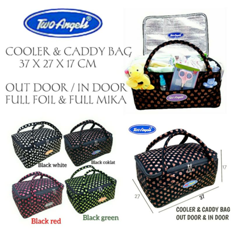 Caddy Bag   Baby Organizer  Bag free ice gel  outdoor CFT01 -  indoor Cooler Bag TWO ANGELS / ORGANIZER BABY BAG sy1 + 1 pcs gel 200 gr + pouch kosmetik / DIAPERS BAG MULTIFUNGSI  / TAS PERLENGKAPAN BAYI BABY / TAS BABY