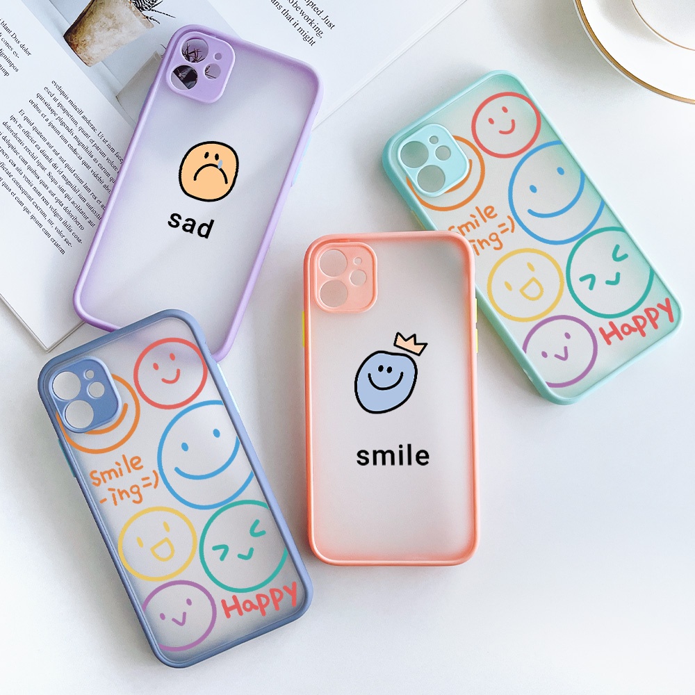 Hard Case Motif Smiley Untuk Iphone 11 12 13 Pro Max Mini X XS Max XR 7 8 6 6S Plus SE 2020