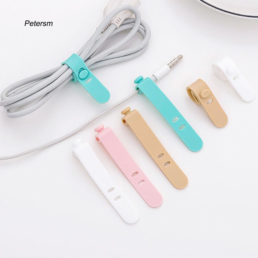 Ptsm _ 4Pcs / Set Klip Holder Organizer Kabel Earphone Bahan Silikon