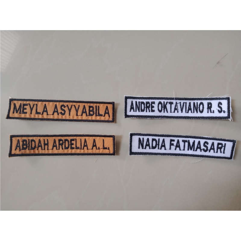 Atribut Badge Bet Nama Sekolah Bordir Satuan Tanpa Minimum Order