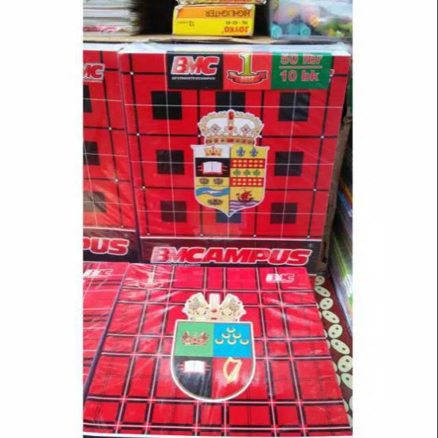 

Buku tulis BMC isi 10.lembaran 50 lembar..