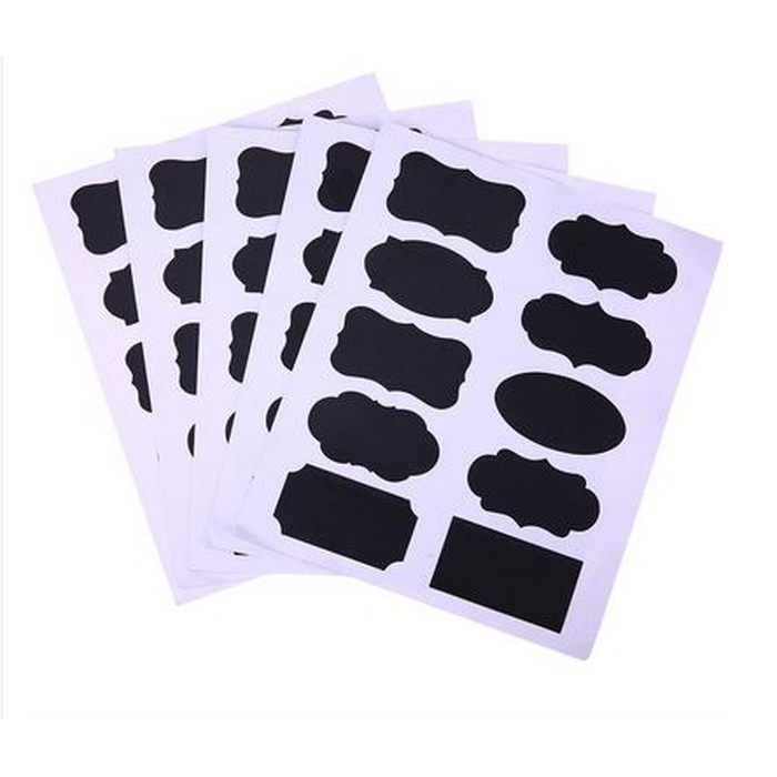 Chalkboard Labels 10 Diferent Shape - Label Hitam 10 Bentuk (1sheet)