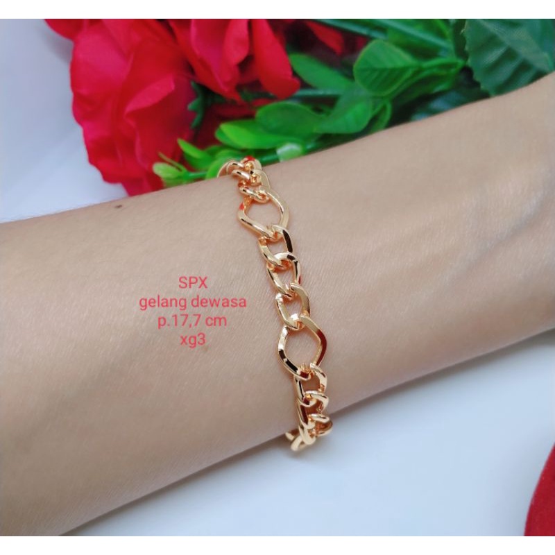 gelang rantai Titanium Xuping Rodium perhiasan aksesoris lapis emas