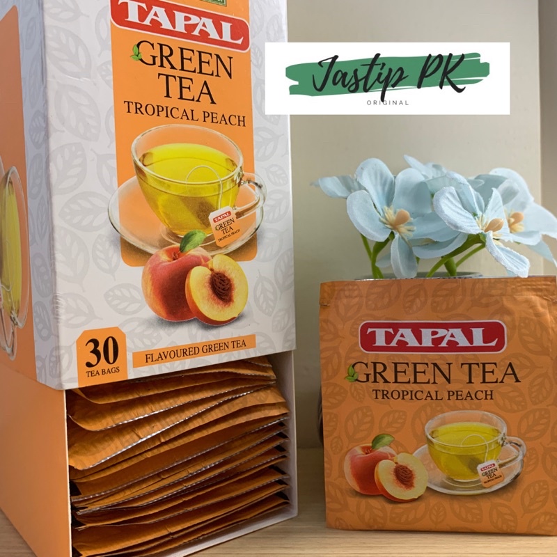 

Teh Hijau rasa Peach Import Pakistan, Tapal Green Tea Tropical Peach 30 Pcs teabags